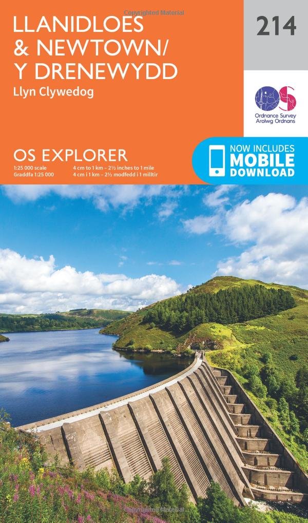 Map - OS Explorer 214 Llanidloes a'r Drenewydd/Y Drenewydd