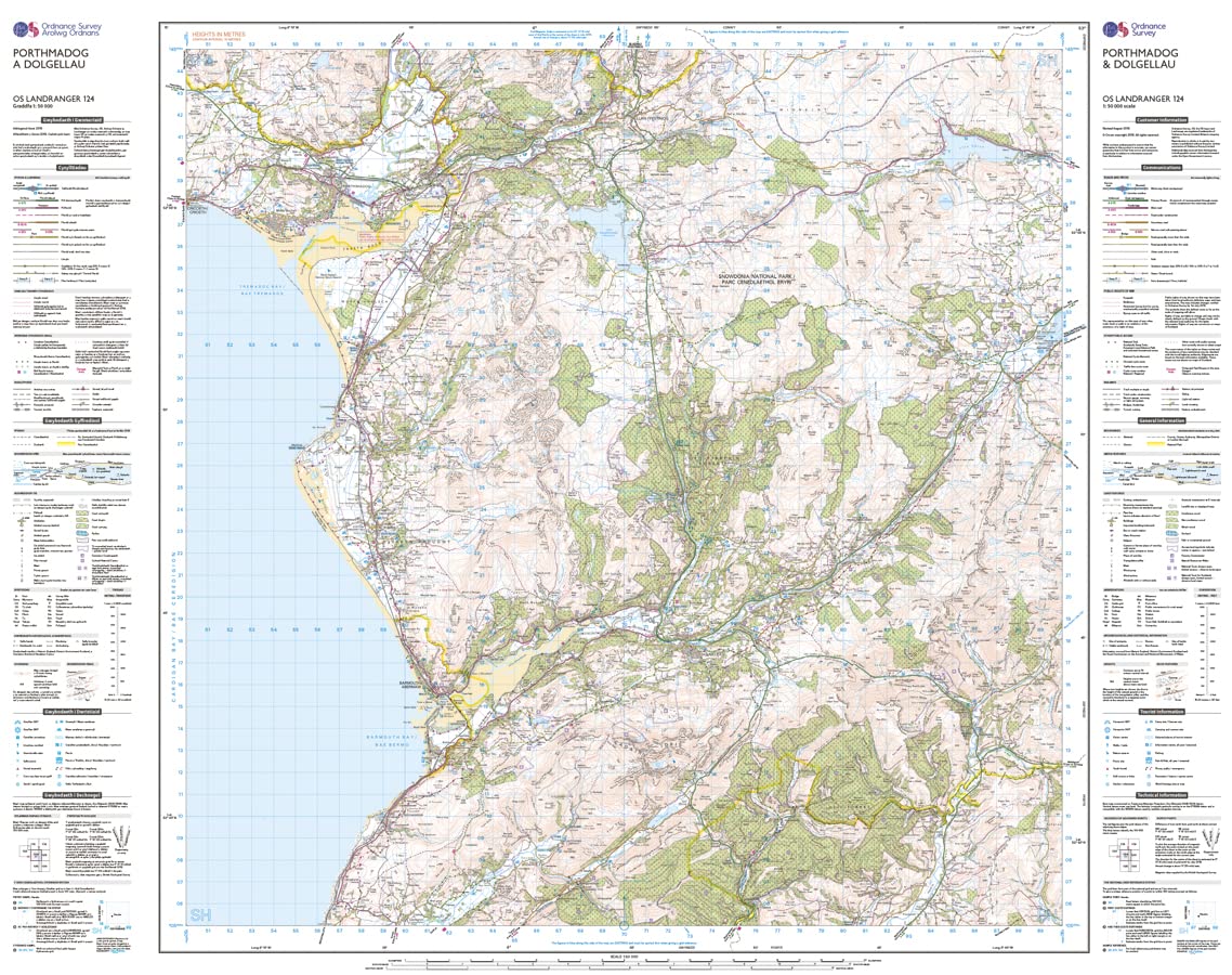 Map - OS Landranger 124 Porthmadog a Dolgellau / Porthmadog a Dolgellau