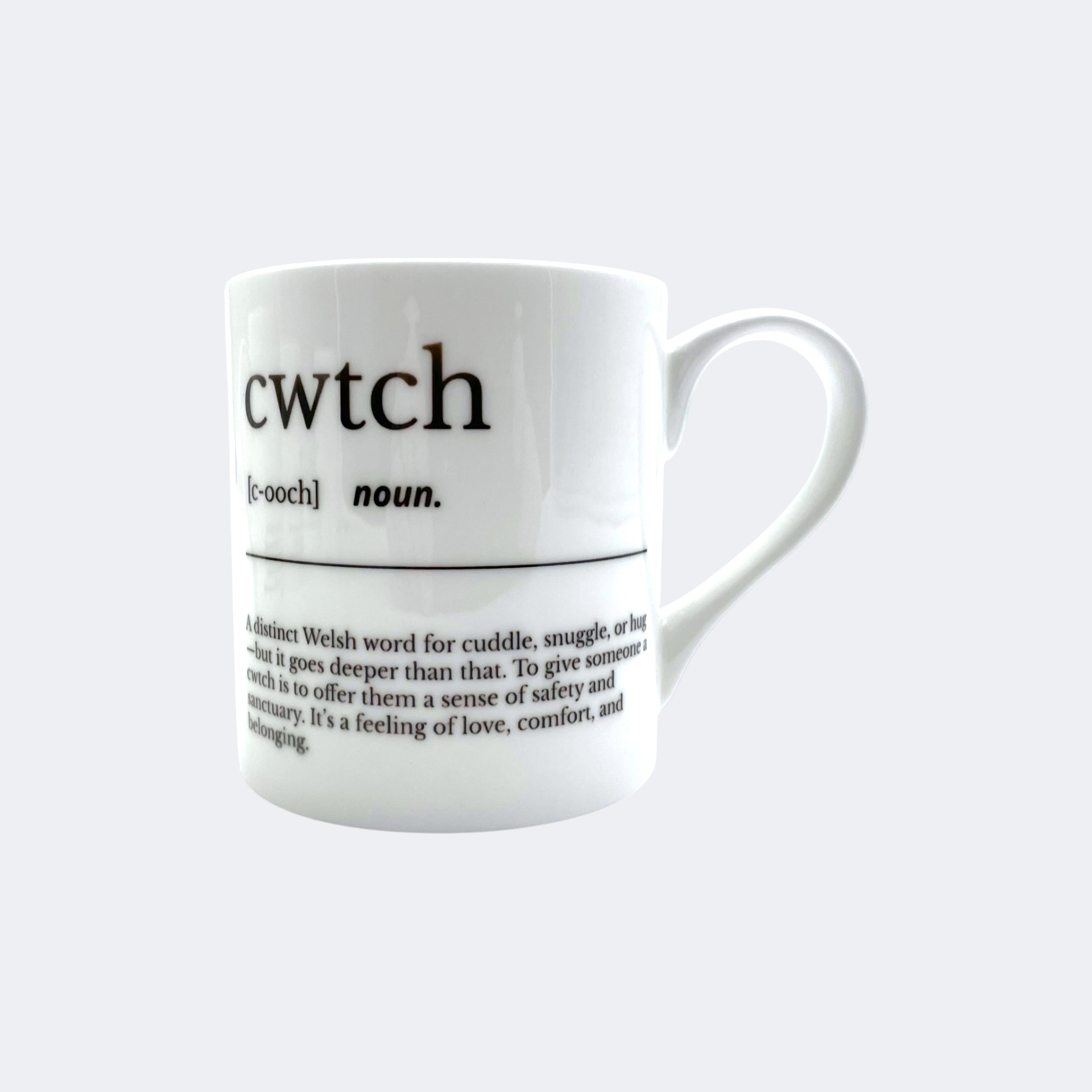 Cwtch (noun) -  Descriptive Bone China Mug