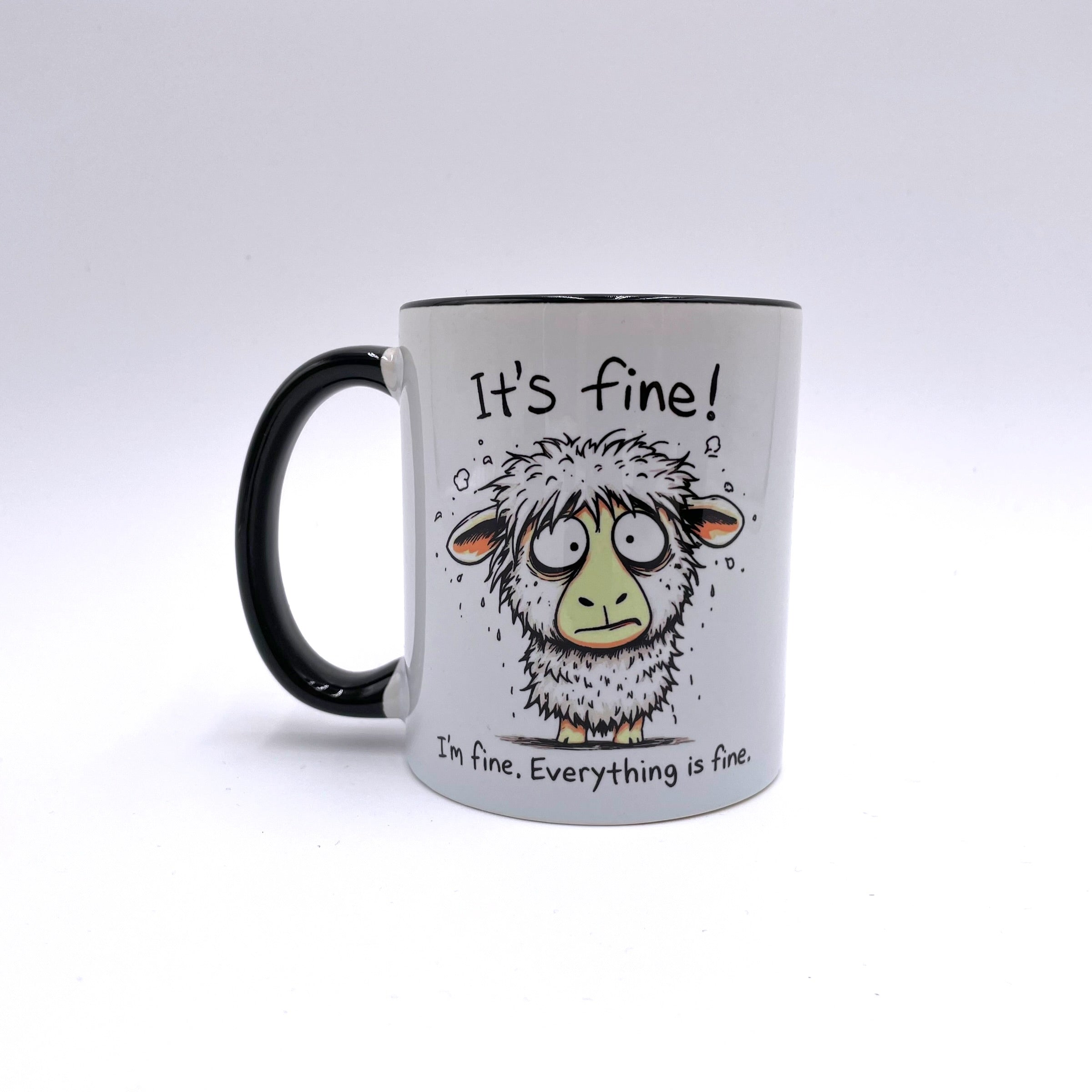It's fine, I'm fine. Everything is fine! - Funny Welsh Sheep Mug
