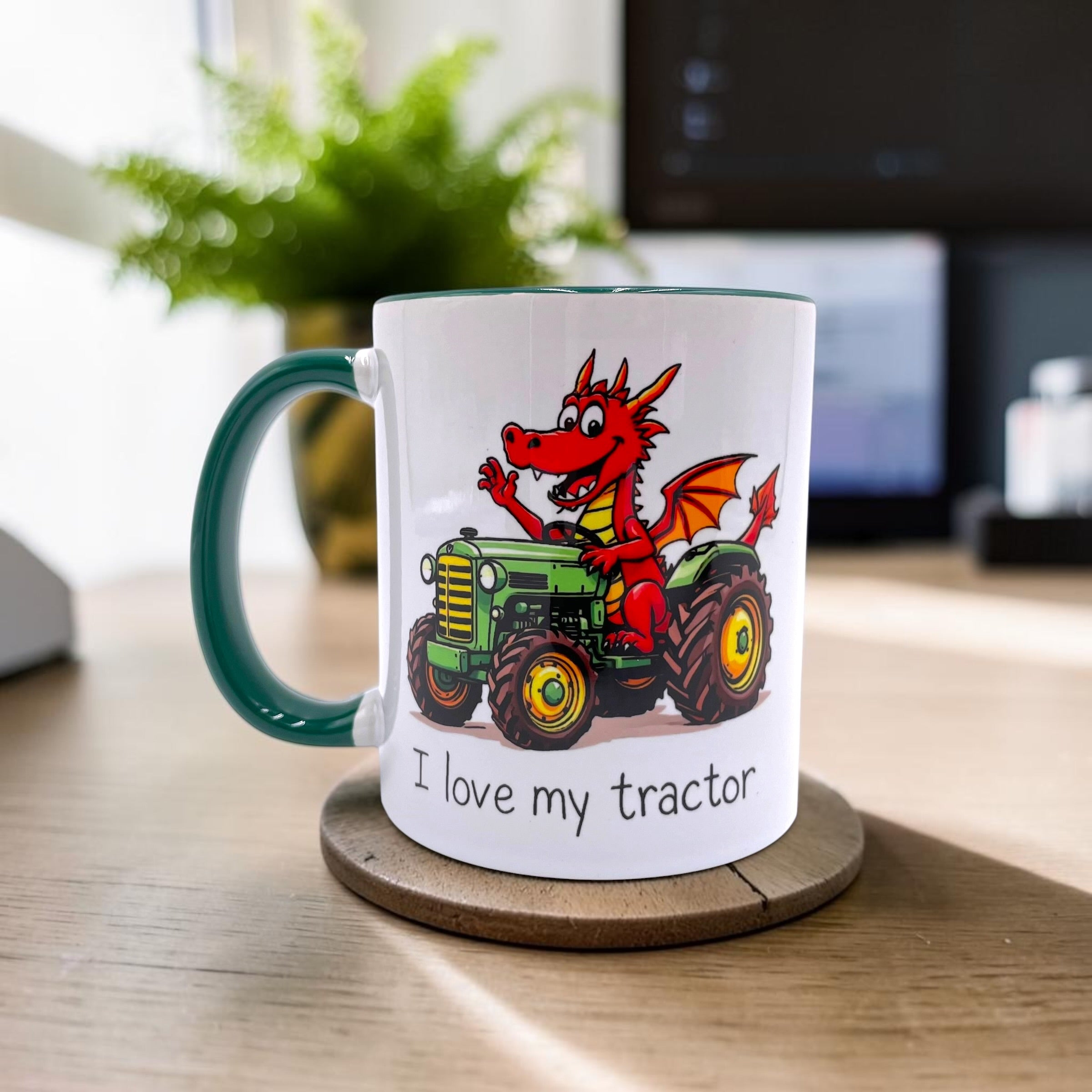 I Love My Tractor - Cute Dragon Mug