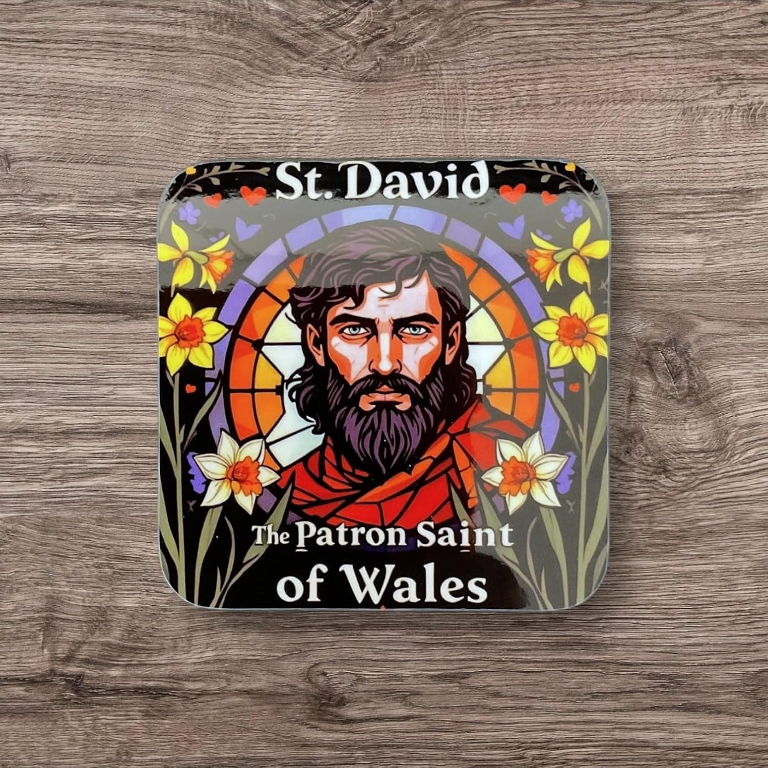 Saint David - Patron Saint Of Wales - Portrait Coaster