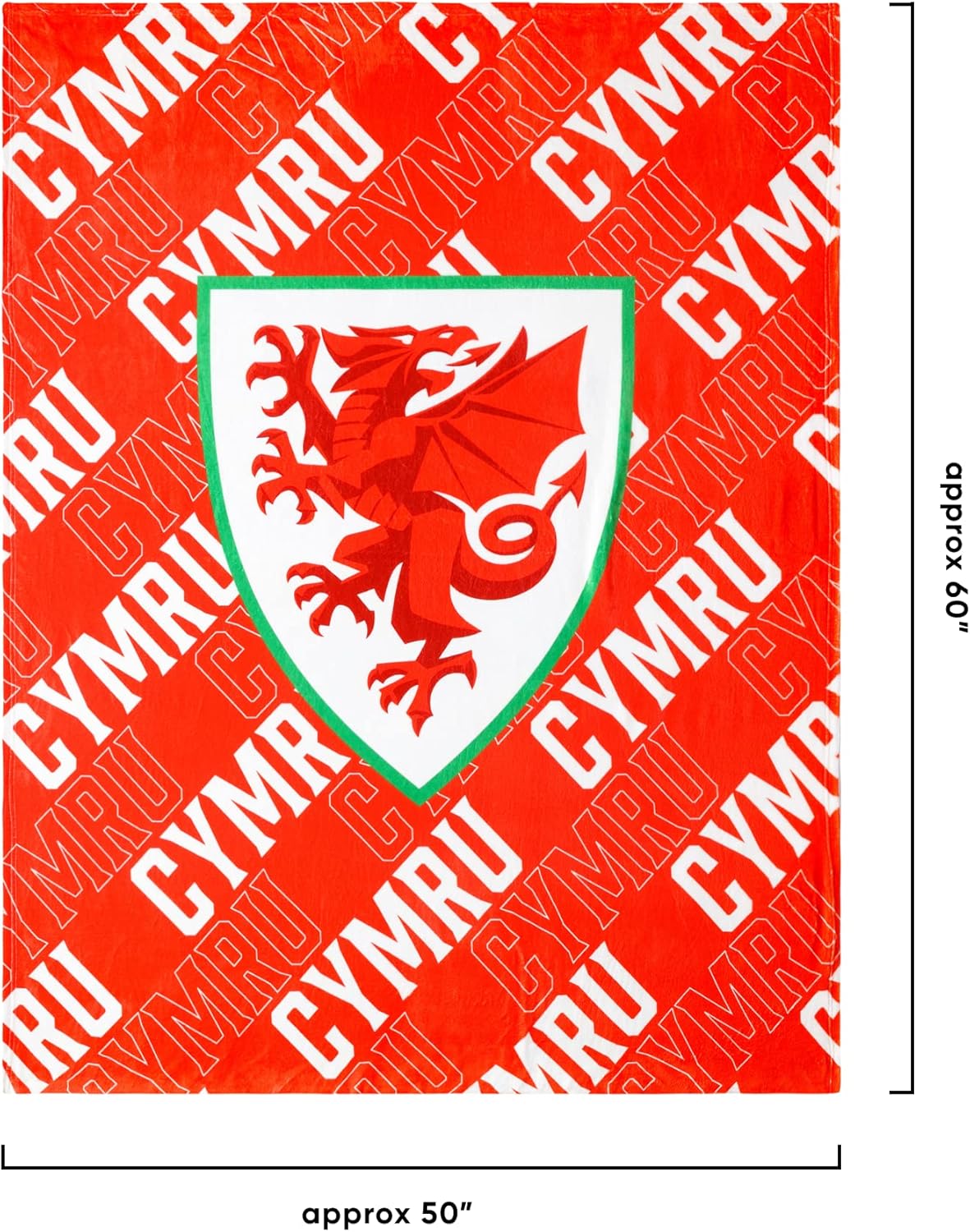 Officially Licensed Wales Supreme Slumber Plush Throw Blanket