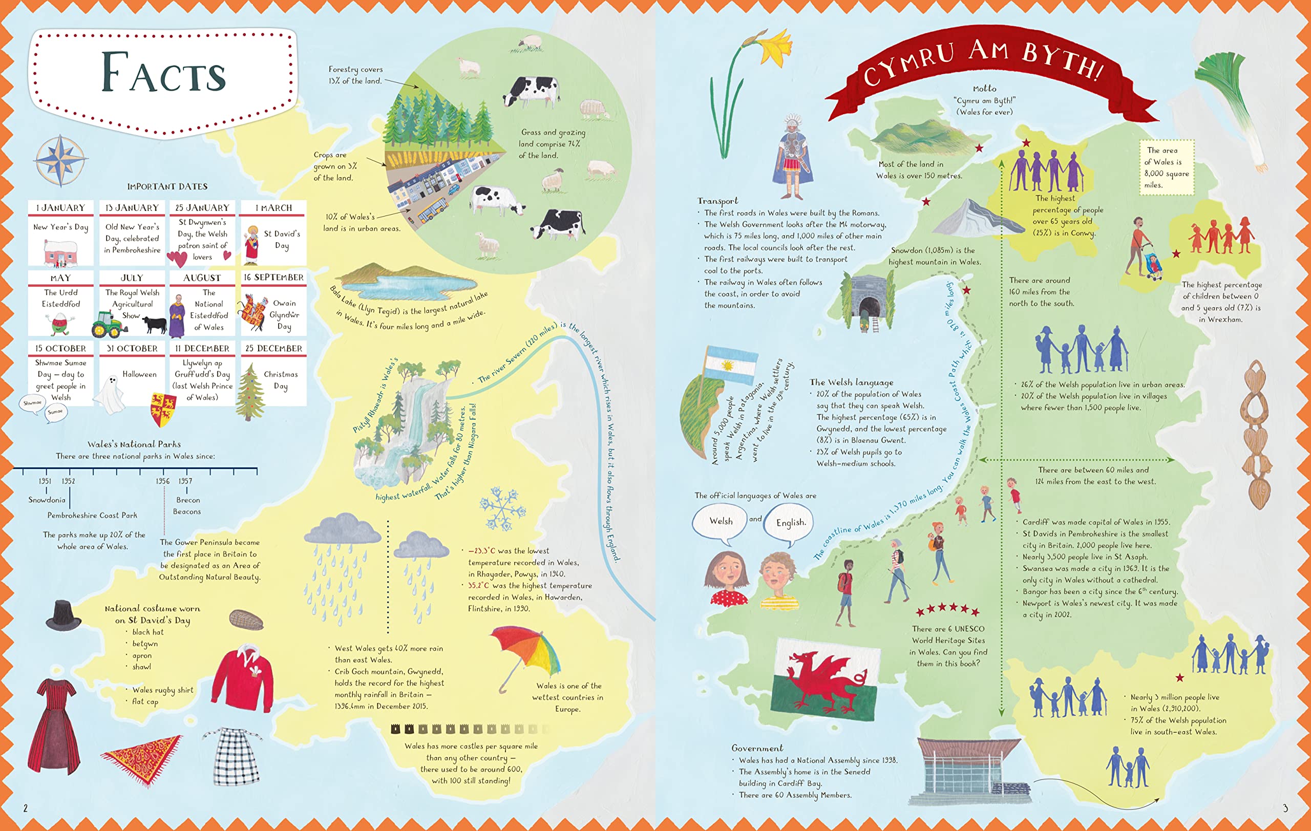 Llyfr - Cymru ar y Map gan Elin Meek - Clawr Caled