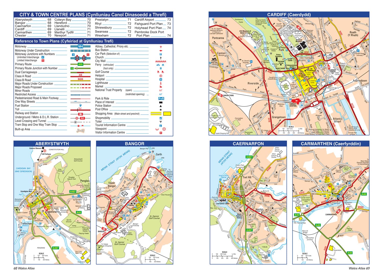 Llyfr - Atlas Ffyrdd AZ Cymru - Clawr Meddal