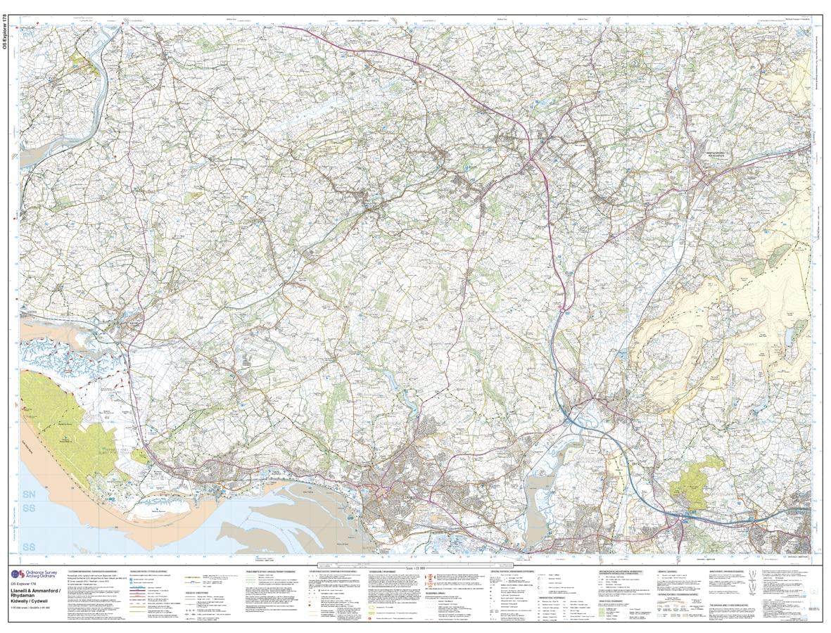 Map - OS Explorer 178 Llanelli a Rhydaman / Rhydaman