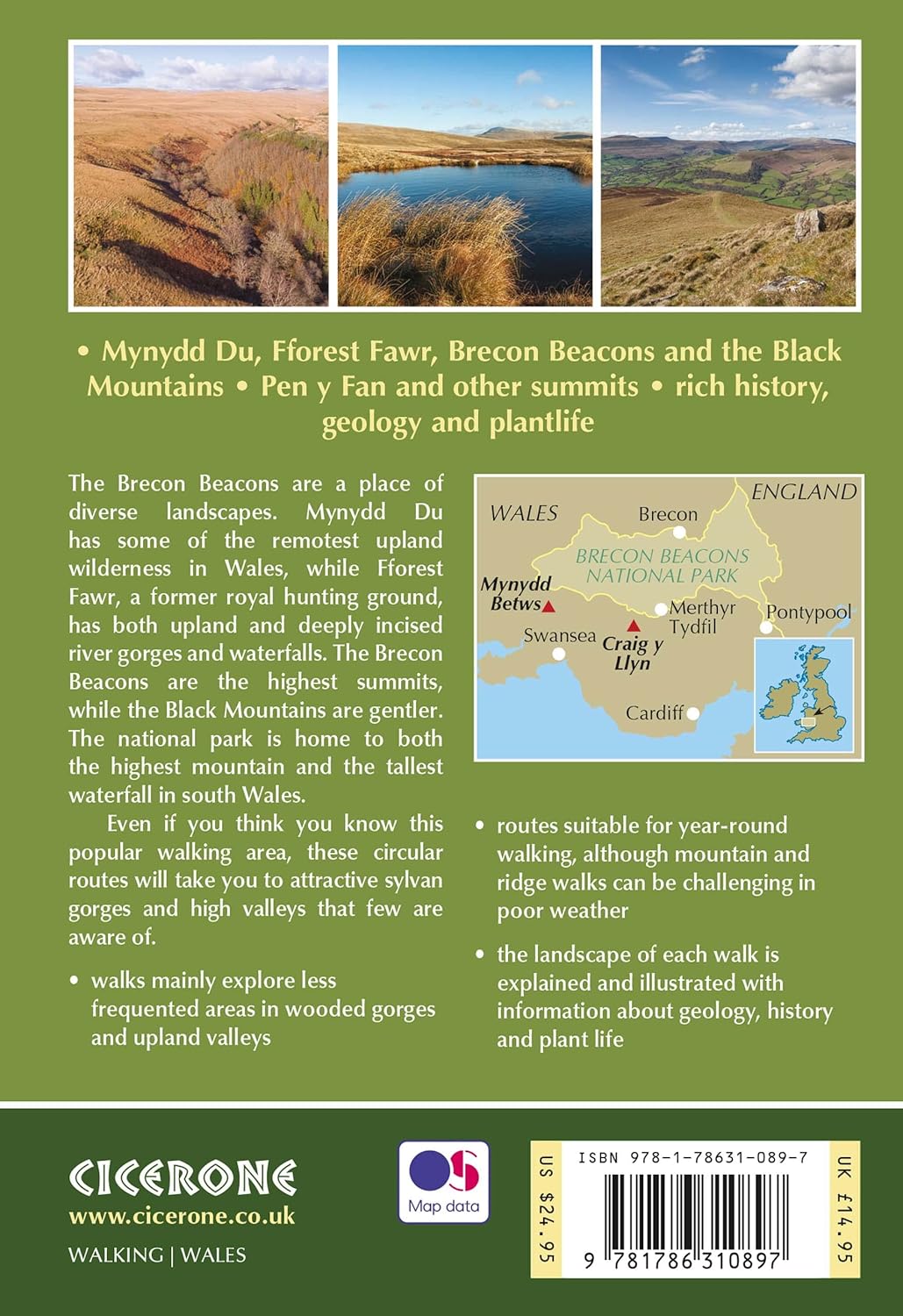 Book - Walking in the Brecon Beacons: 45 Circular Walks in the National - Paperback