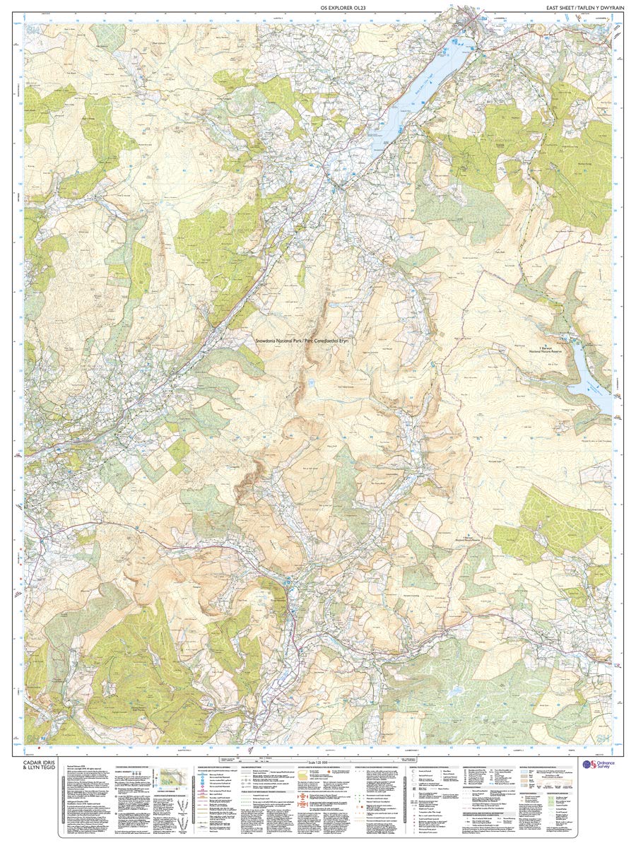 Map - O.S. Explorer OL 23 Cadair Idris and Llyn Tegid