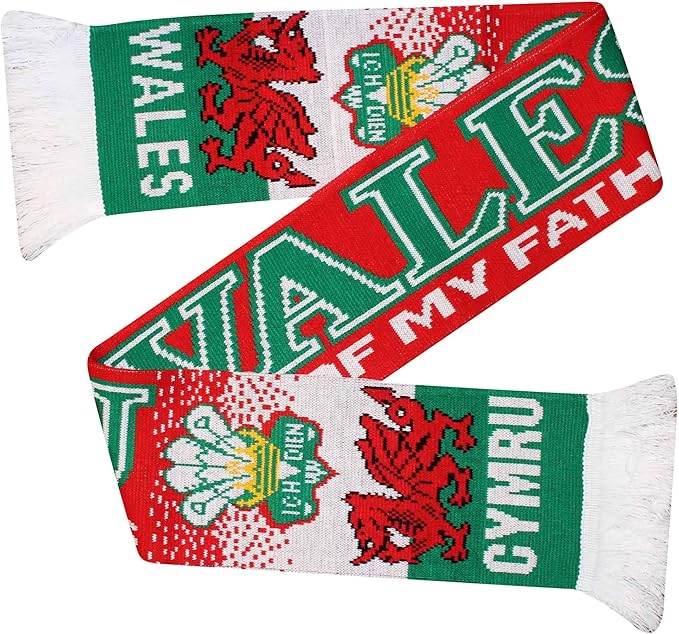 Wales Flag Rugby & Football Fans Scarf