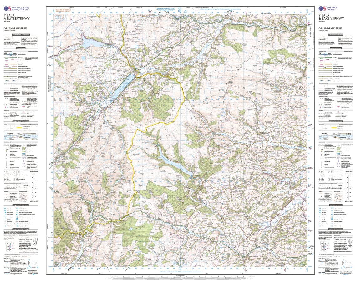 Map - O.S. Landranger 125 Bala and Lake Vyrnwy, Berwyn /Y Bala a Llyn Efyrnwy, Berwyn