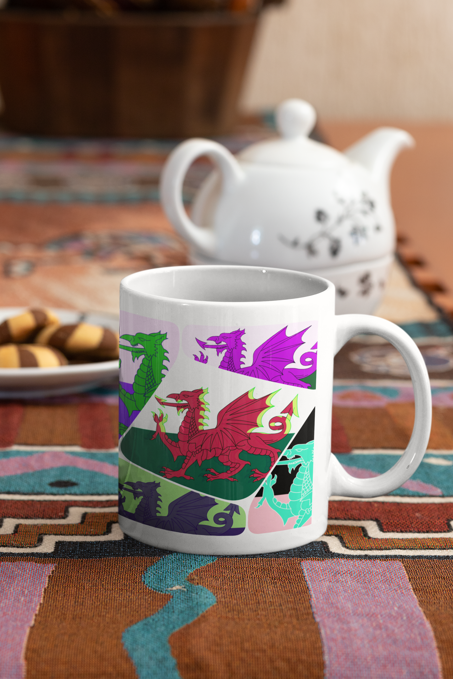 Welsh Dragon Collage Mug