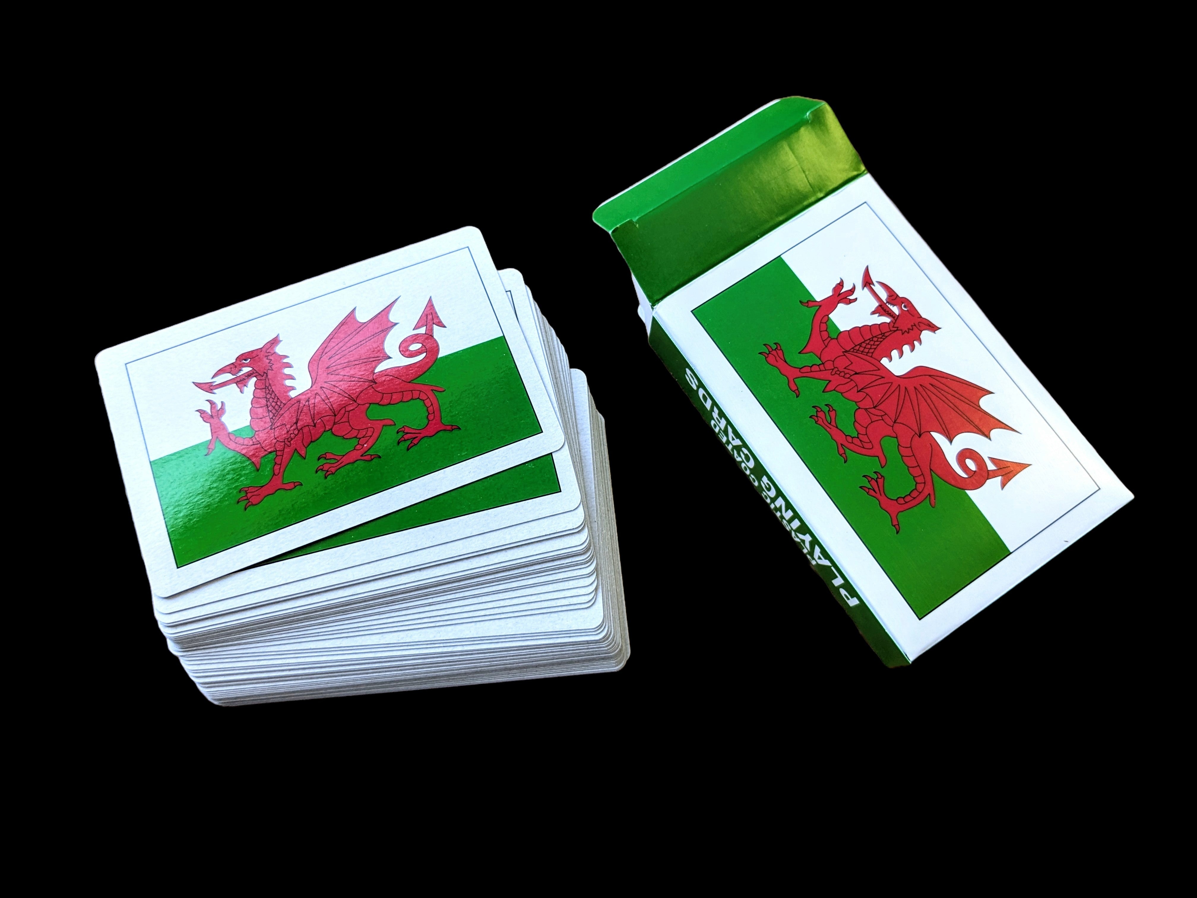 Welsh Dragon Flag Plastic Coated Deck of Playing Cards