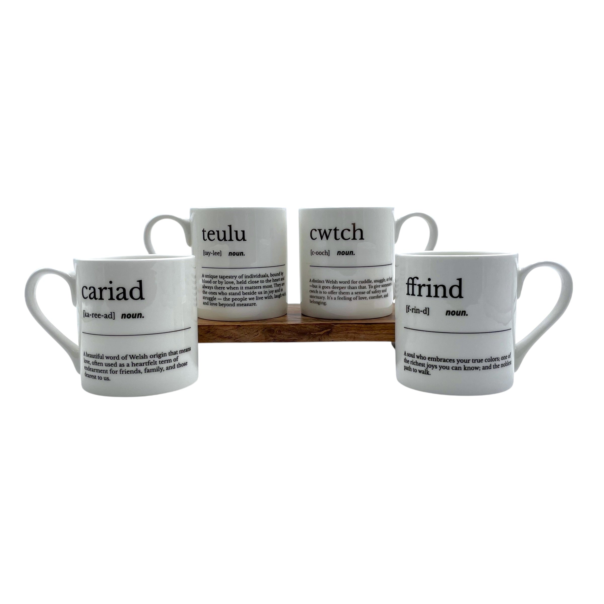 Welsh Noun Descriptive Bone China Mug Set