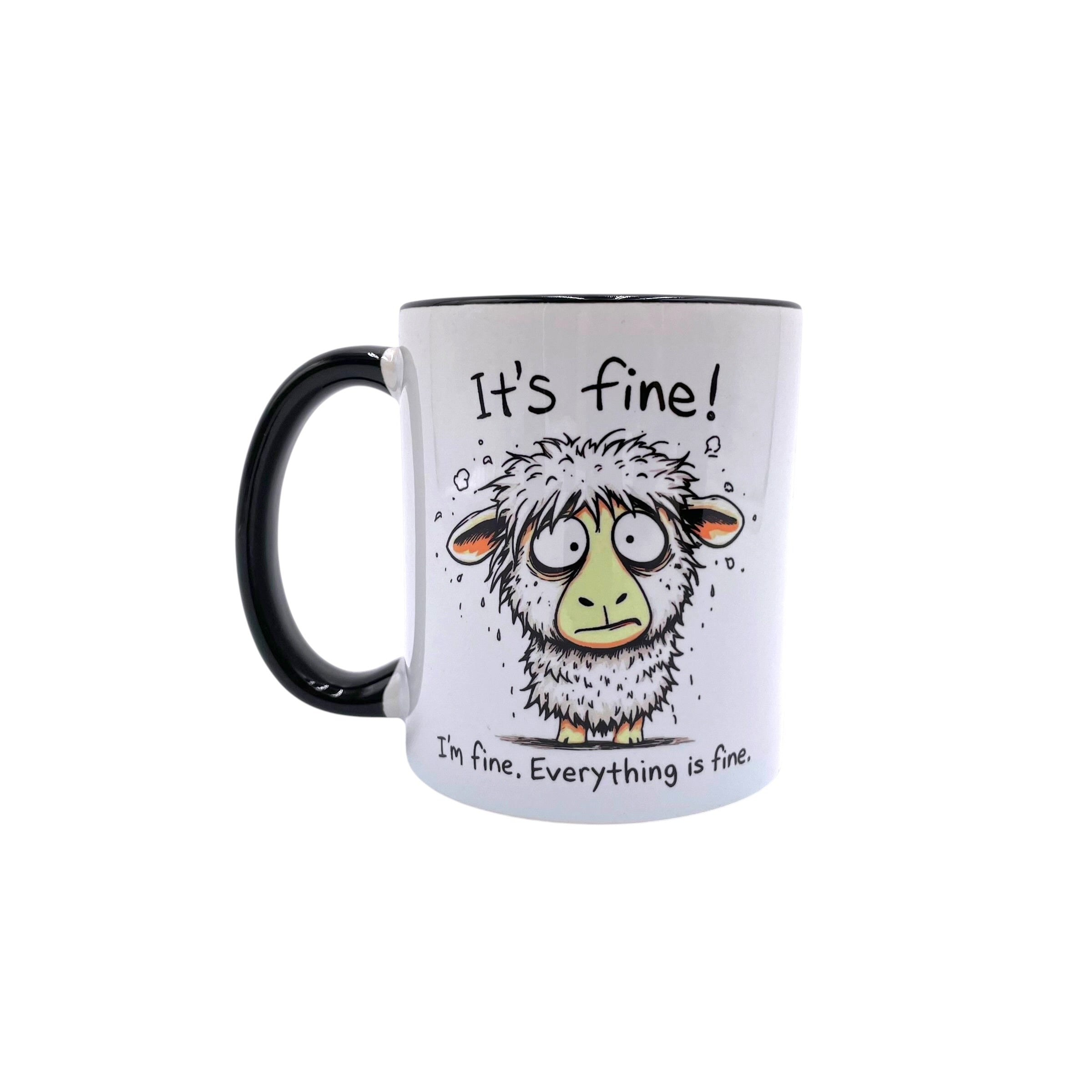 It's fine, I'm fine. Everything is fine! - Funny Welsh Sheep Mug