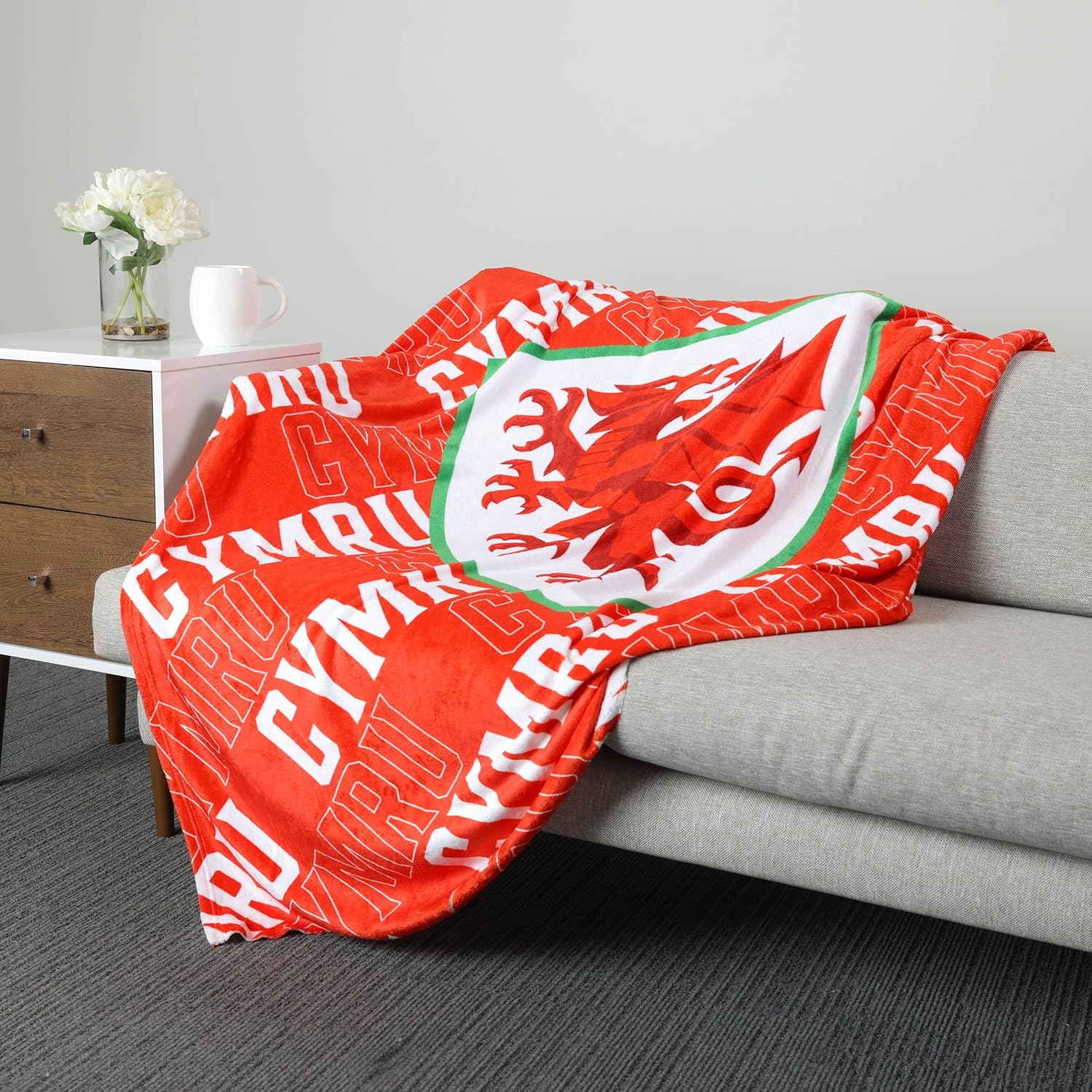 Officially Licensed Wales Supreme Slumber Plush Throw Blanket