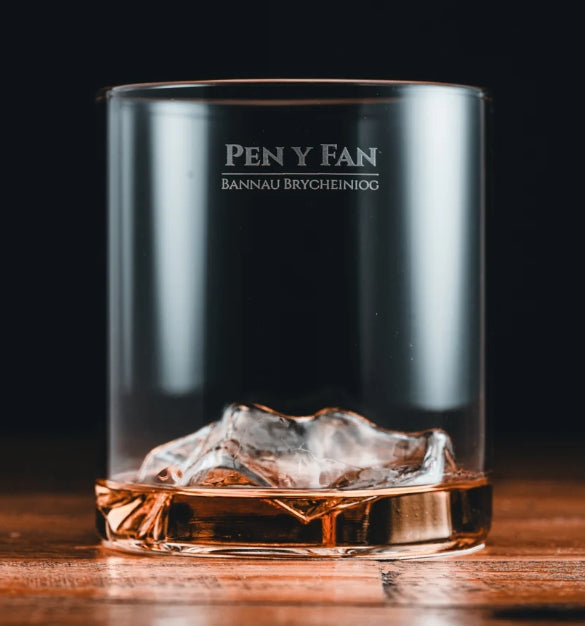 Gilded Peaks - Pen y fan (Brecon Beacons) Wales Glass Tumbler & Coaster Set