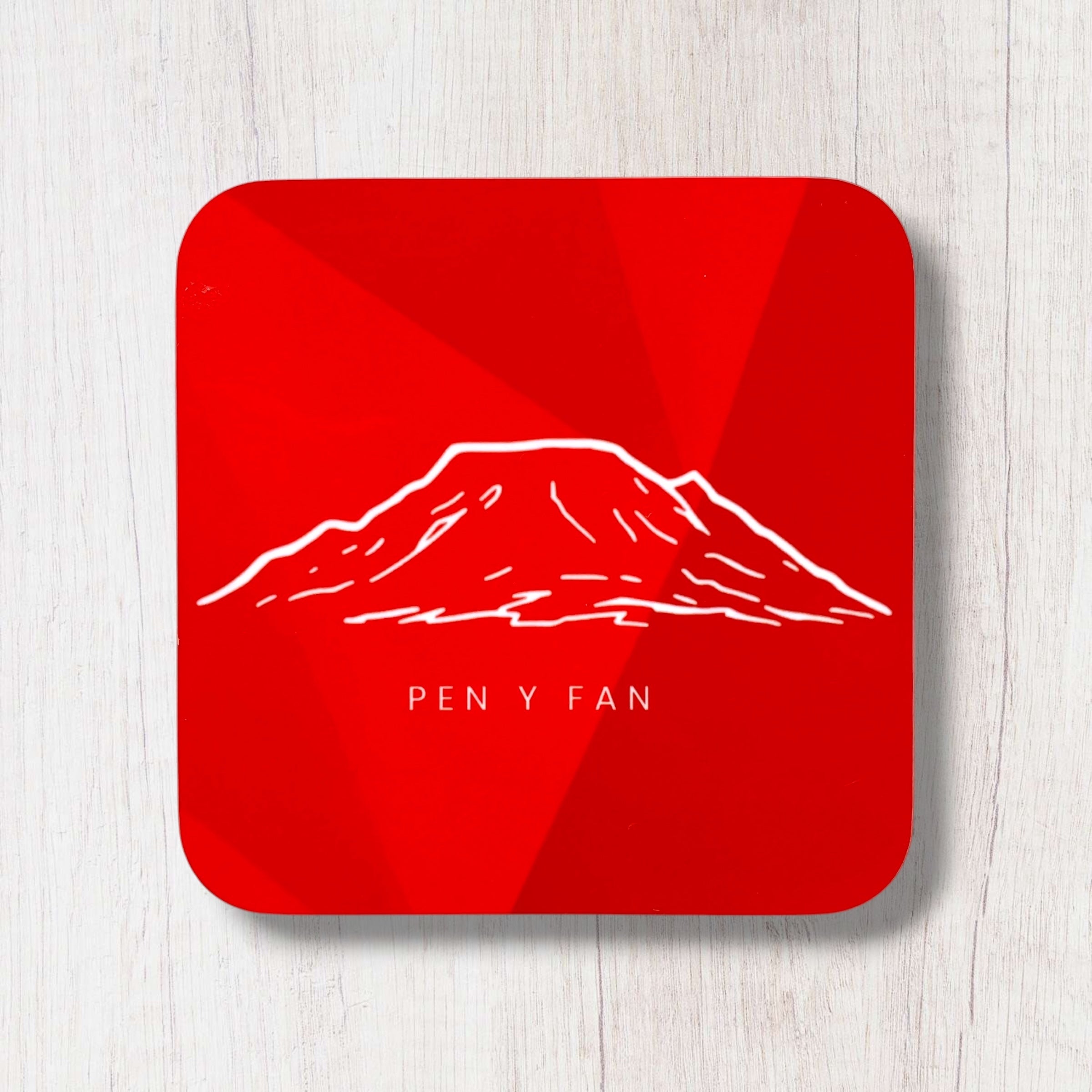 Three Welsh Peaks - Yr Wyddfa, Pen Y Fan, Cadair Idris Coloured Coaster Set
