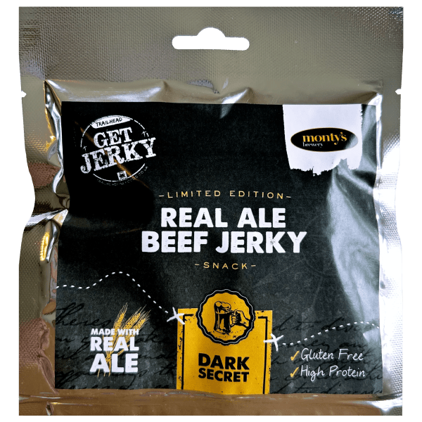 Trailhead Get Jerky Dark Secret Real Ale Beef Jerky - 40g