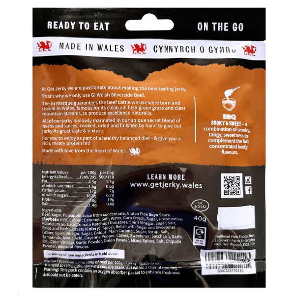 Trailhead Get Jerky BBQ Beef Jerky - 40g
