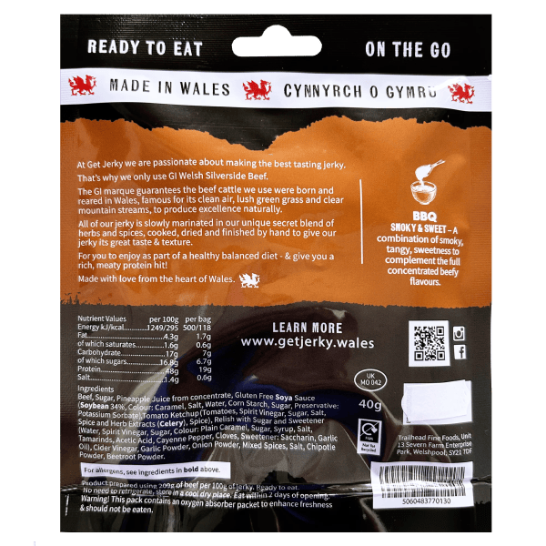 Trailhead Get Jerky BBQ Beef Jerky - 40g