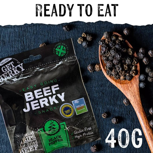 Trailhead Get Jerky Jerky Pupur Du Gwreiddiol - 40g
