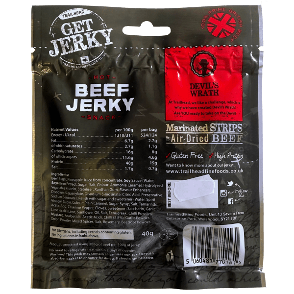 Trailhead Get Jerky Devil's Wrath Cig Eidion Jerky - 40g