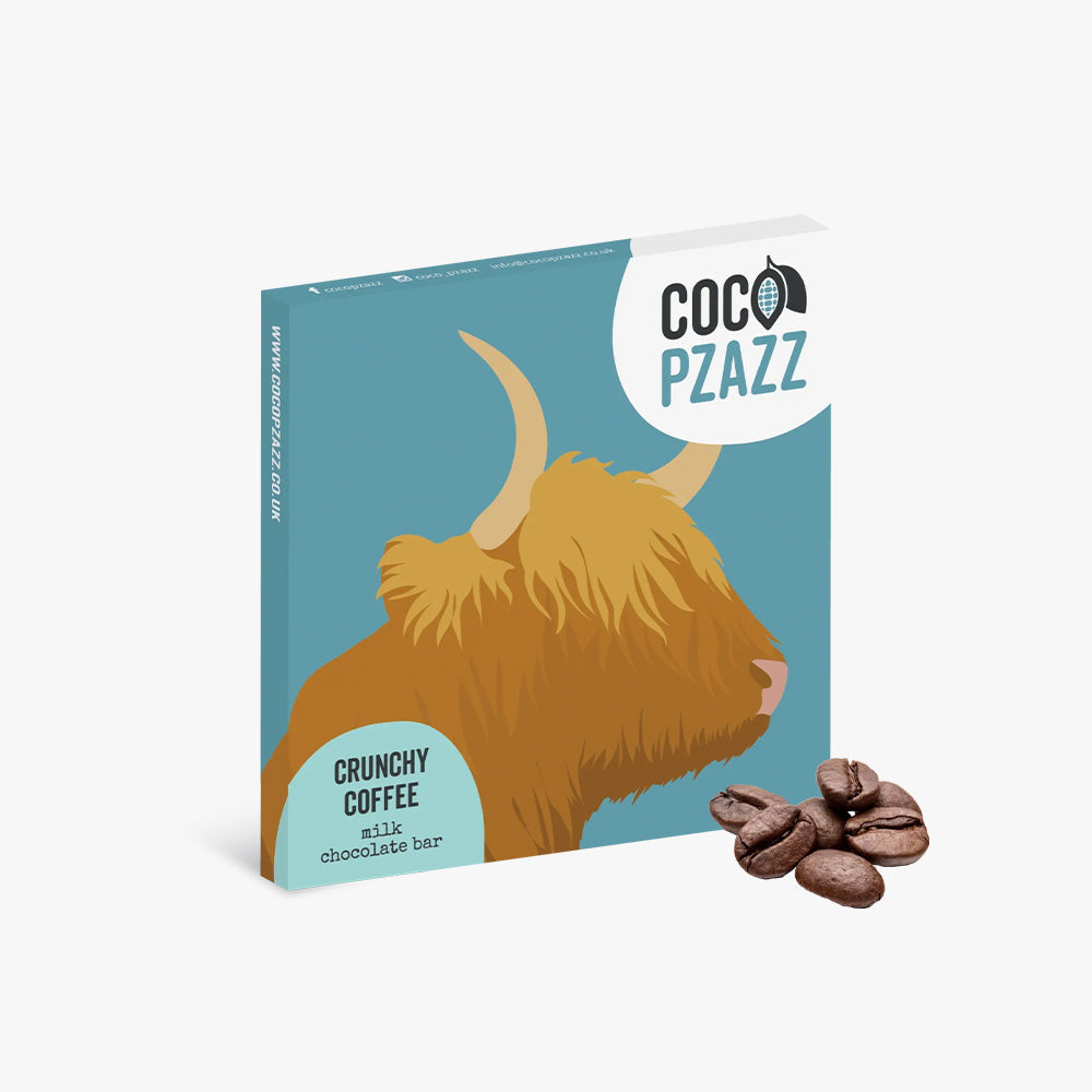 Coco Pzazz Fiddy & Mabel Crunchy Coffee Milk Chocolate Bar - 80g