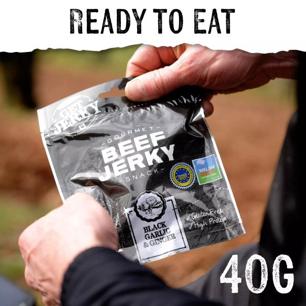 Trailhead Get Jerky Black Garlic & Ginger Beef Jerky - 40g