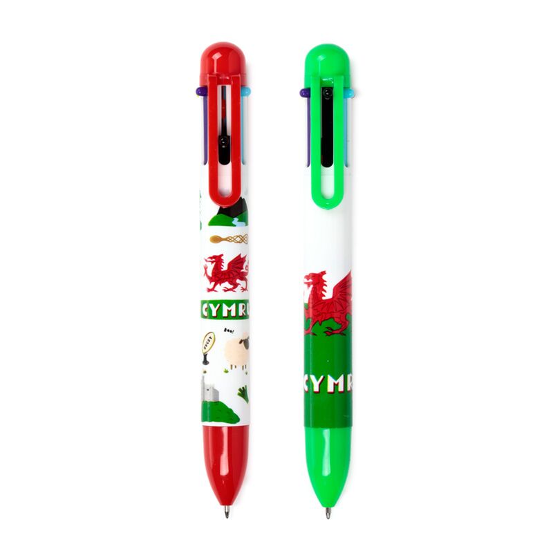 Welsh Dragon Wales (Cymru) Souvenir Multi Colour set of 2 Pens