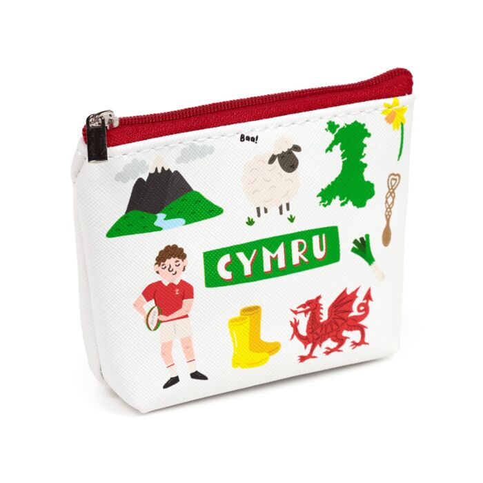 Welsh Dragon Wales (Cymru) and Welsh Symbols Souvenir PVC Purse