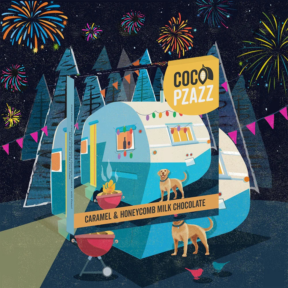 Coco Pzazz ocket68 Caramel & Honeycomb Milk Chocolate Bar - 80g
