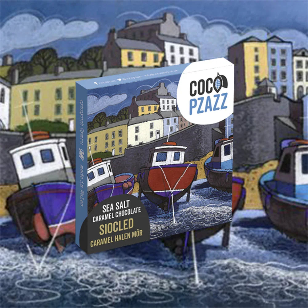 Coco Pzazz Siocled Caramel Halen Mor Milk Chocolate Bar - 80g