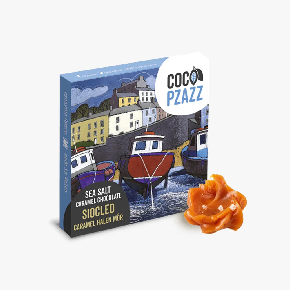 Coco Pzazz Siocled Caramel Halen Mor Milk Chocolate Bar - 80g