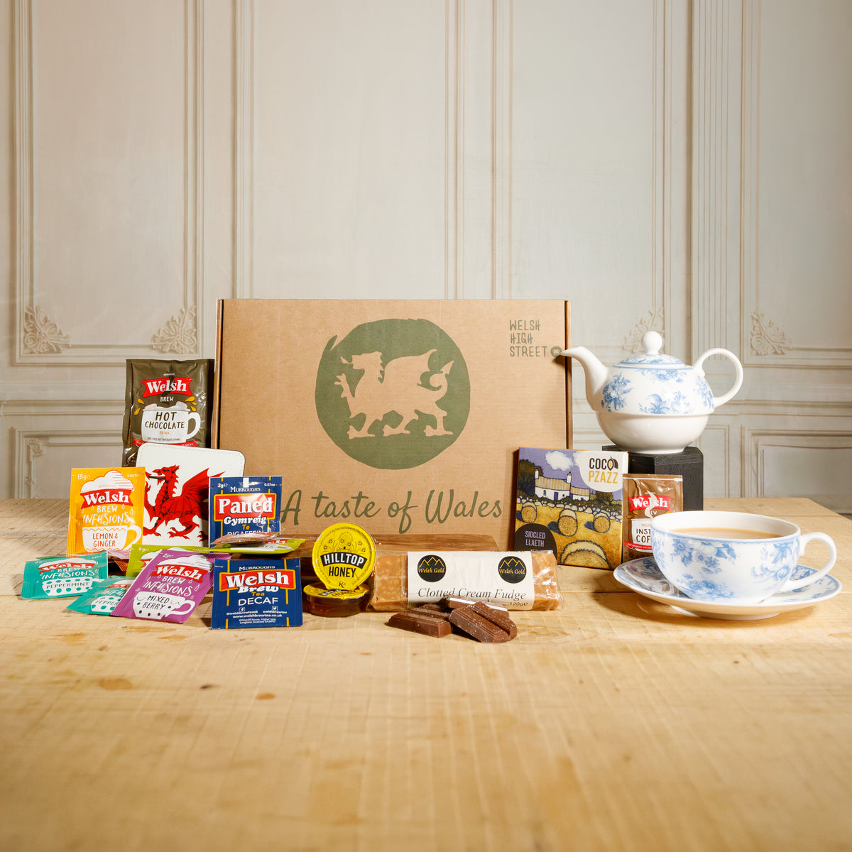 Welsh Hamper - The Hot Teas & Treats Hamper Food & Drink Gift Set