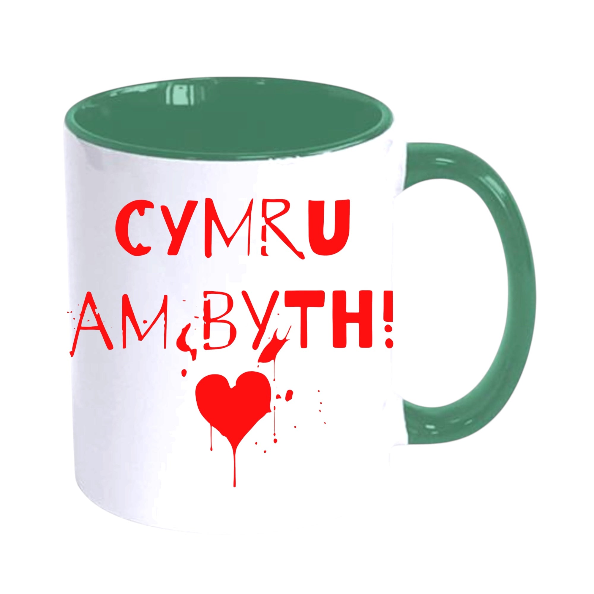 Welsh Dragon 'Cymru am Byth' Personalised Welsh Mug - Welsh Flag Colours