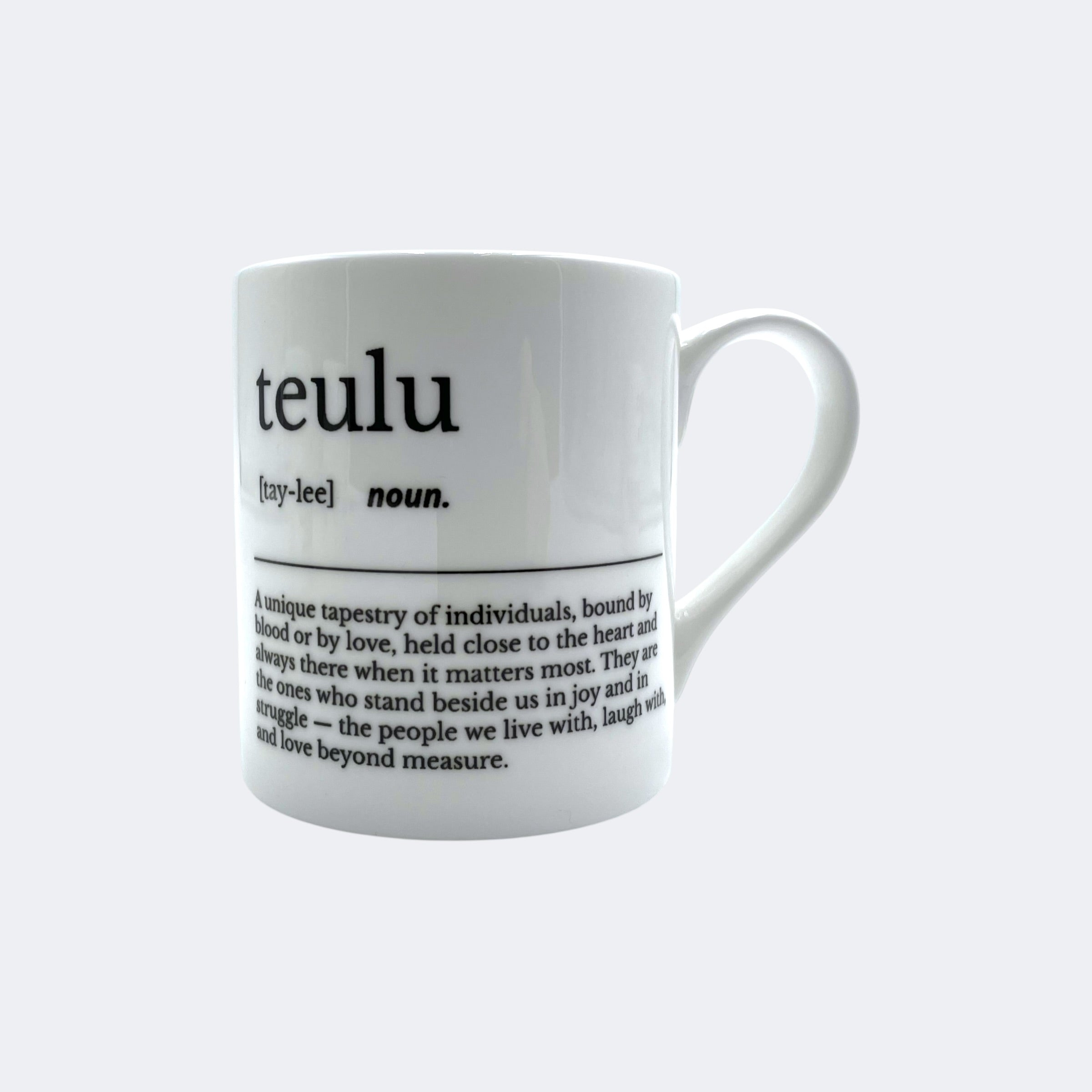 Teulu (noun) -  Descriptive Bone China Mug