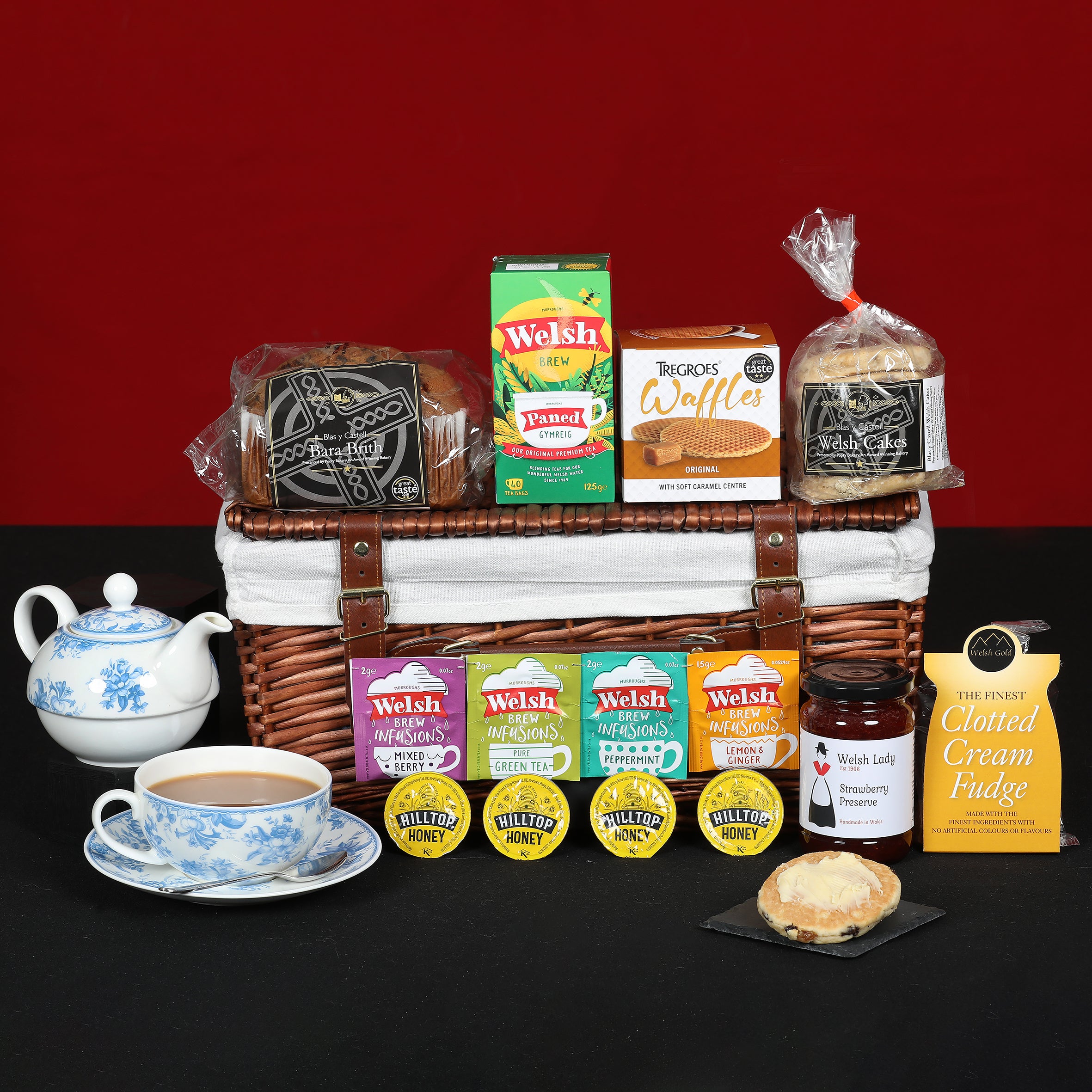 St. David's Day Welsh Hamper - Bara Brith and Welsh Cake Hamper Food & Drink Gift Set