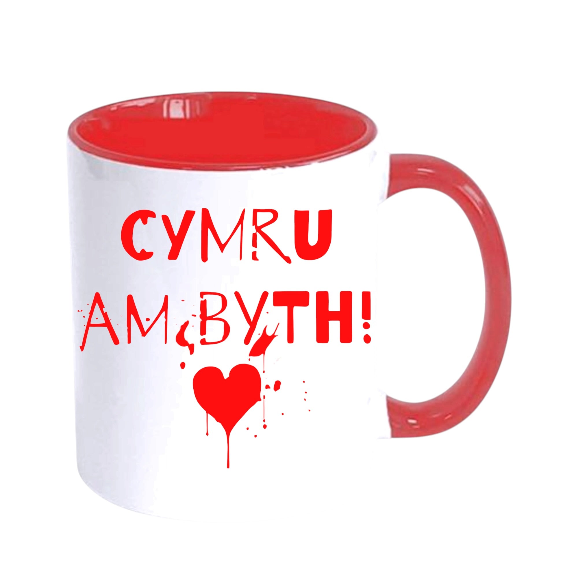 Welsh Dragon 'Cymru am Byth' Personalised Welsh Mug -  Red