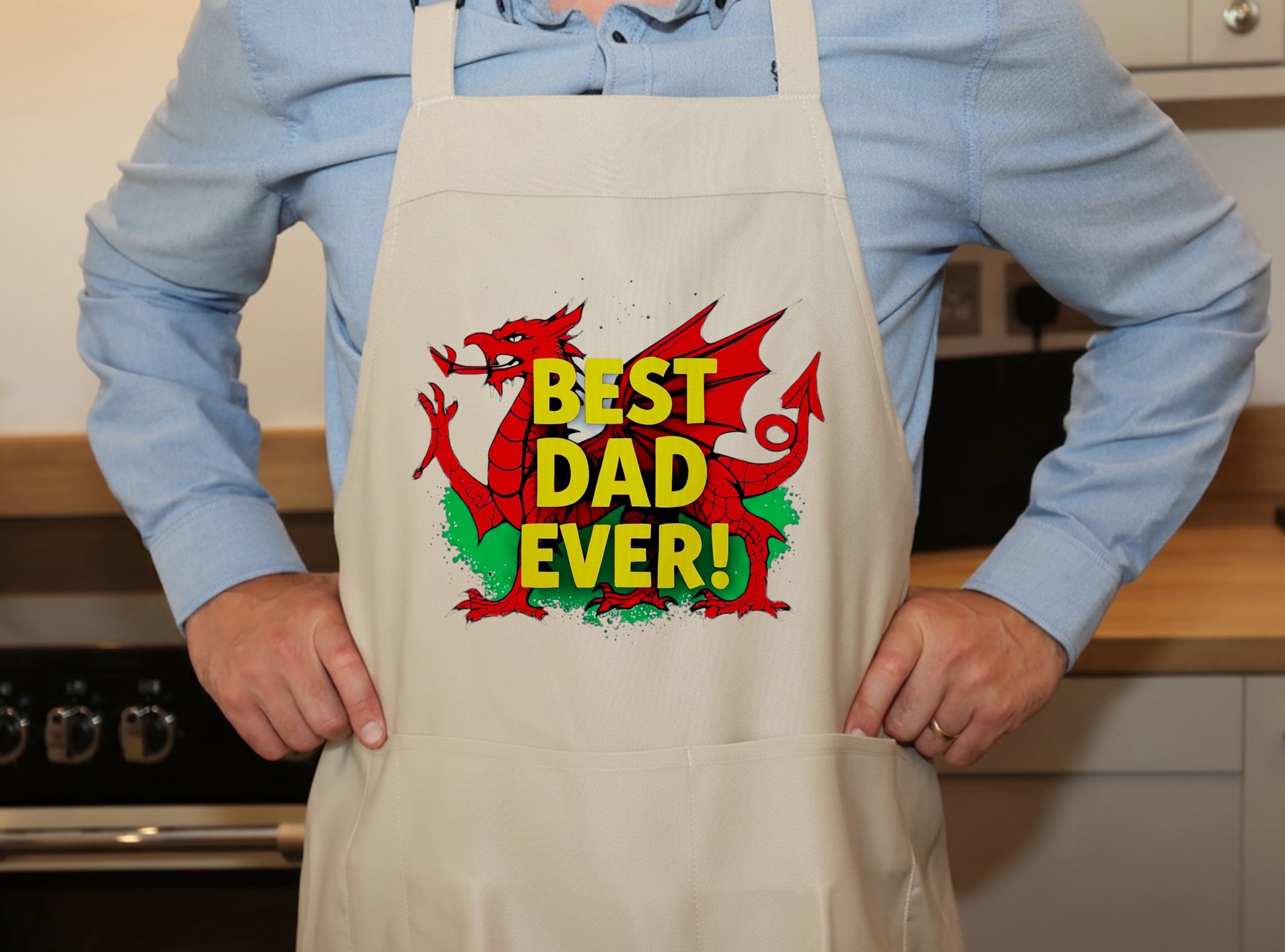 The Best Dad Ever Welsh Dragon Apron