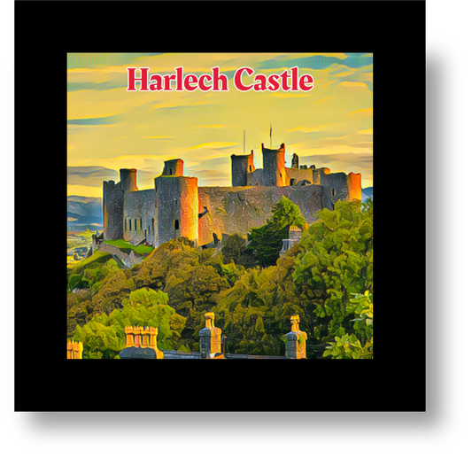 Vintage Travel – Harlech Castle Glass Coaster