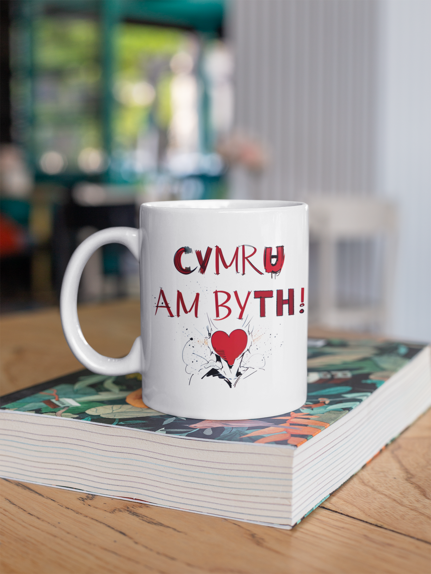 Cymru Am Byth Exploding Heart Mug