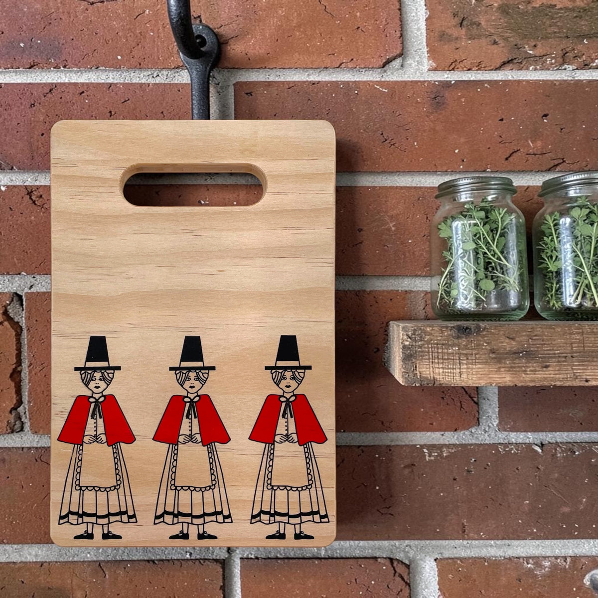 Welsh Lady Wooden Chopping Board - Traditional Welsh Costume, Kitchen Accessory and Welsh Gift