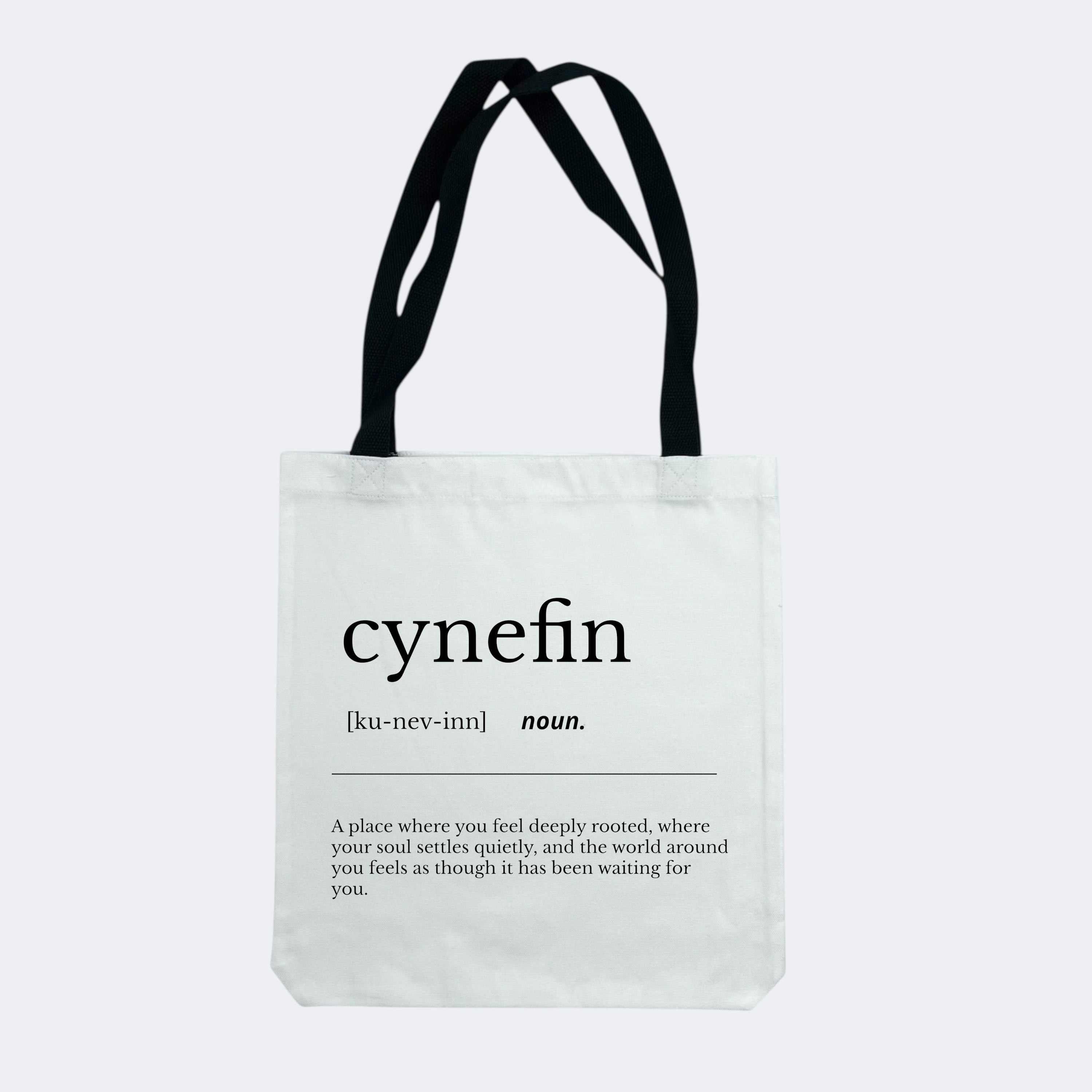 Cynefin (noun) -  Black Handle Tote Bag