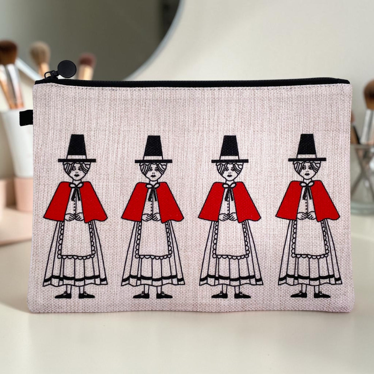 Welsh Lady Large Cosmetic Bag - Makeup and Toiletry Bag, Traditional Welsh Gift