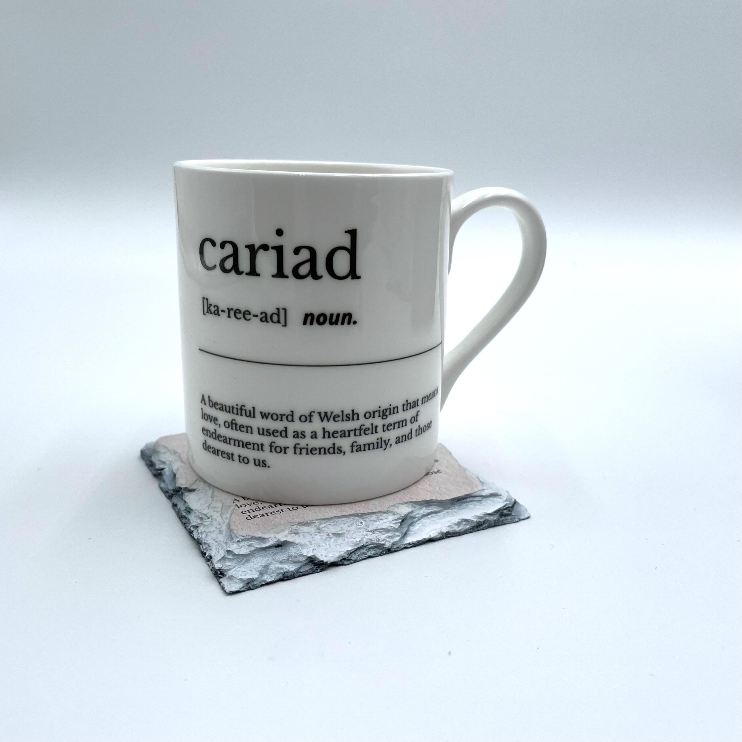 Set Mwg a Choster Llechen o Tsieina Asgwrn Disgrifiadol Enwau Cymraeg