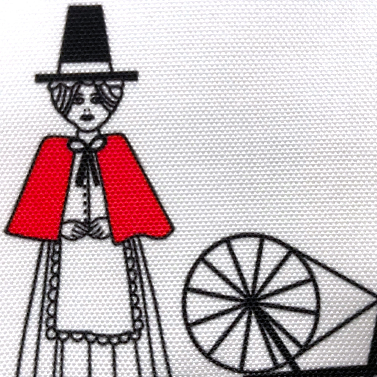 Welsh Lady and Spinning Wheel Tote Bag - Traditional Welsh Design and Gift