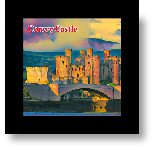 Vintage Travel – Conwy Castle Glass Coaster