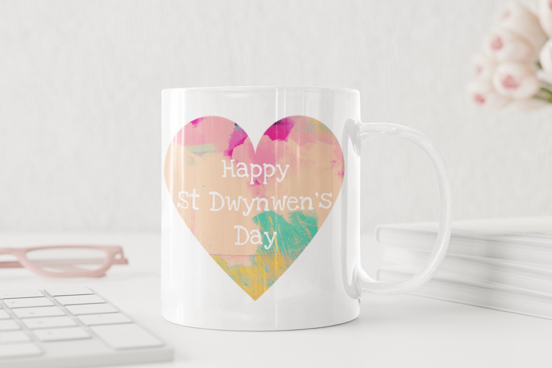 Valentine's St Dwynwen's Day Heart Mug