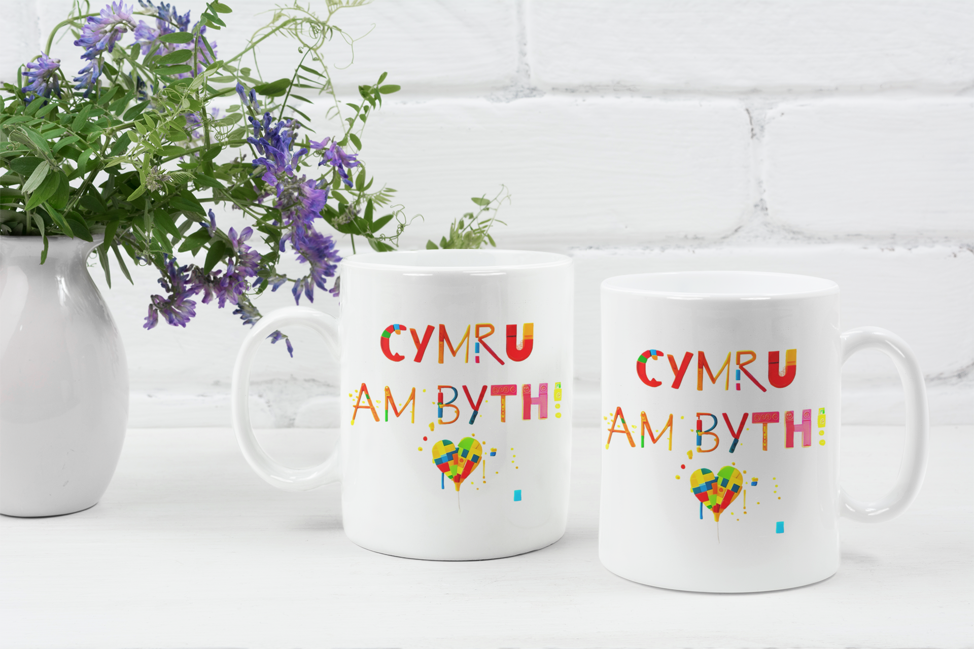 Cymru Am Byth Toy Block Heart Mug