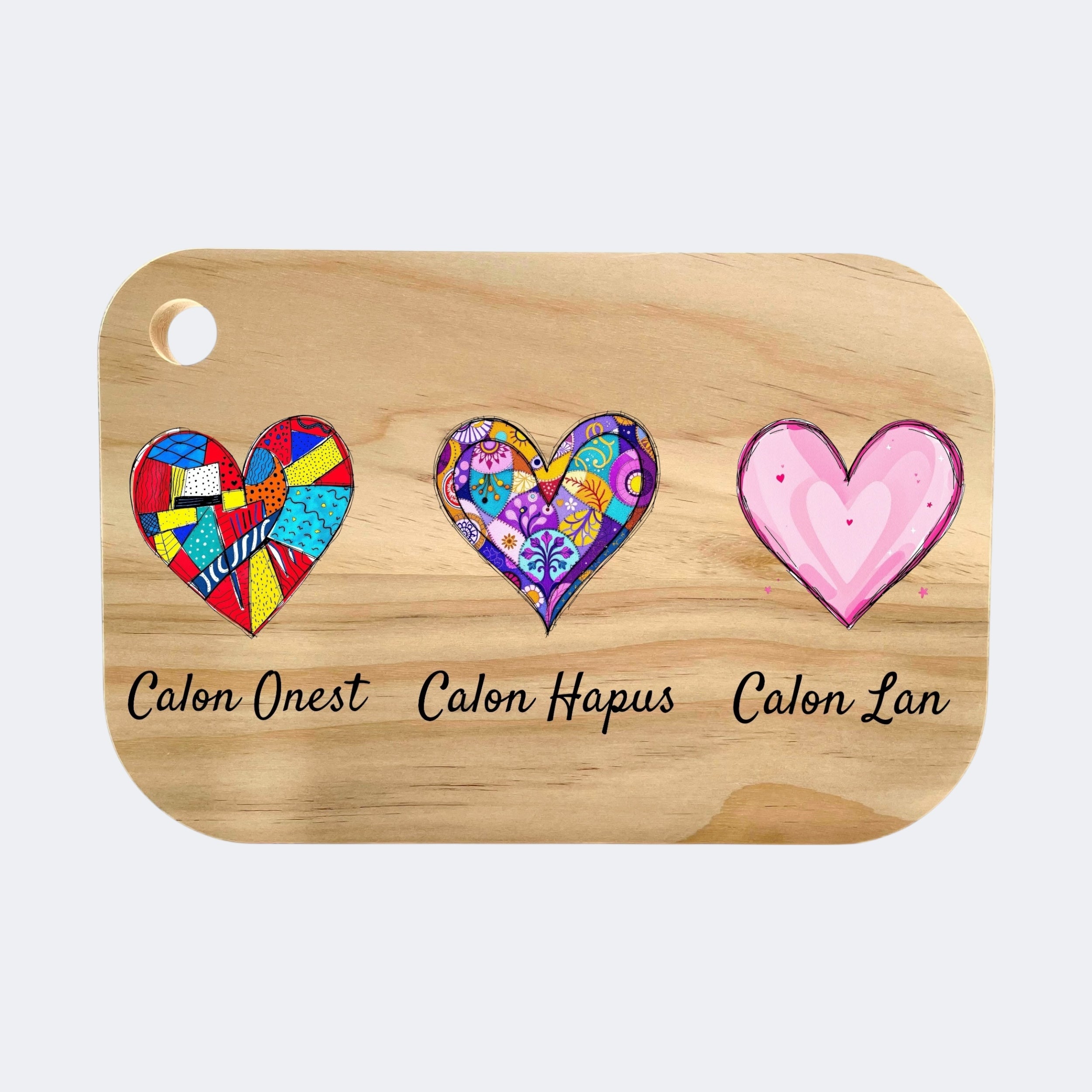 The Three Of Hearts Chopping Board